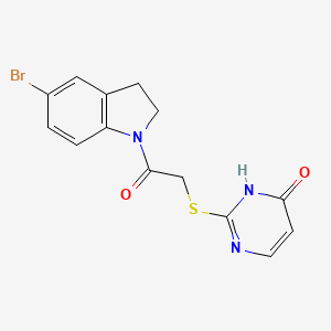 molecular formula C14H12BrN3O2S B4440642 2-{[2-(5-bromo-2,3-dihydro-1H-indol-1-yl)-2-oxoethyl]thio}-4(1H)-pyrimidinone 