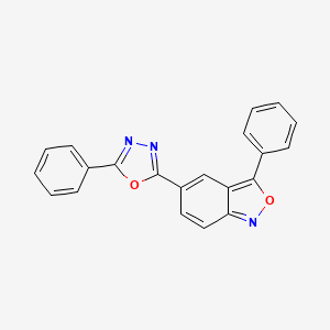 molecular formula C21H13N3O2 B4440649 3-phenyl-5-(5-phenyl-1,3,4-oxadiazol-2-yl)-2,1-benzisoxazole 