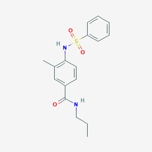 molecular formula C17H20N2O3S B4440657 3-methyl-4-[(phenylsulfonyl)amino]-N-propylbenzamide 