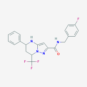 molecular formula C21H18F4N4O B444067 N-(4-fluorobenzyl)-5-phenyl-7-(trifluoromethyl)-4,5,6,7-tetrahydropyrazolo[1,5-a]pyrimidine-2-carboxamide 