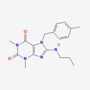 molecular formula C18H23N5O2 B4440675 1,3-dimethyl-7-(4-methylbenzyl)-8-(propylamino)-3,7-dihydro-1H-purine-2,6-dione 