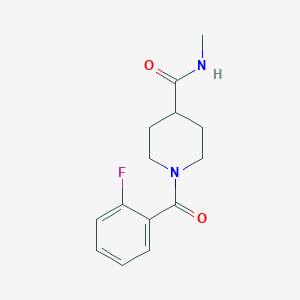 molecular formula C14H17FN2O2 B4440689 1-(2-fluorobenzoyl)-N-methyl-4-piperidinecarboxamide 