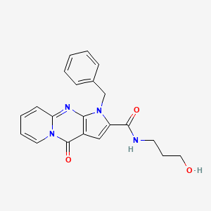 molecular formula C21H20N4O3 B4440695 1-benzyl-N-(3-hydroxypropyl)-4-oxo-1,4-dihydropyrido[1,2-a]pyrrolo[2,3-d]pyrimidine-2-carboxamide 