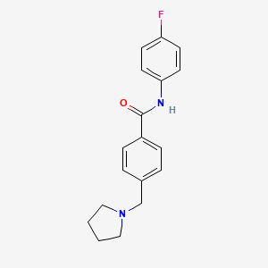 molecular formula C18H19FN2O B4440700 N-(4-fluorophenyl)-4-(1-pyrrolidinylmethyl)benzamide 