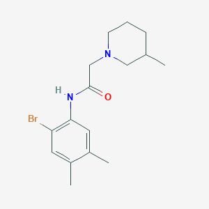 molecular formula C16H23BrN2O B4440725 N-(2-bromo-4,5-dimethylphenyl)-2-(3-methyl-1-piperidinyl)acetamide 