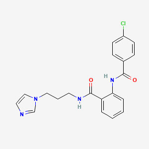 molecular formula C20H19ClN4O2 B4440736 2-[(4-chlorobenzoyl)amino]-N-[3-(1H-imidazol-1-yl)propyl]benzamide 