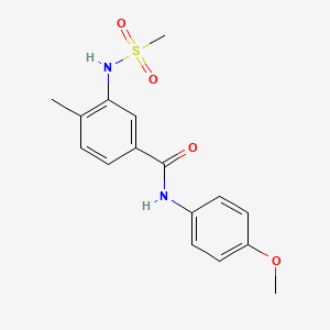 molecular formula C16H18N2O4S B4440744 N-(4-methoxyphenyl)-4-methyl-3-[(methylsulfonyl)amino]benzamide 