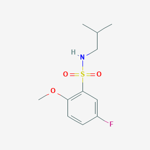 molecular formula C11H16FNO3S B4440758 5-fluoro-N-isobutyl-2-methoxybenzenesulfonamide 