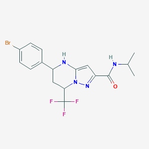 molecular formula C17H18BrF3N4O B444076 5-(4-bromophenyl)-N-isopropyl-7-(trifluoromethyl)-4,5,6,7-tetrahydropyrazolo[1,5-a]pyrimidine-2-carboxamide 