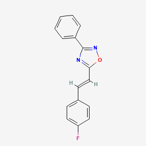 molecular formula C16H11FN2O B4440771 5-[2-(4-fluorophenyl)vinyl]-3-phenyl-1,2,4-oxadiazole 