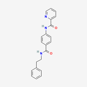 molecular formula C21H19N3O2 B4440775 N-(4-{[(2-phenylethyl)amino]carbonyl}phenyl)-2-pyridinecarboxamide 