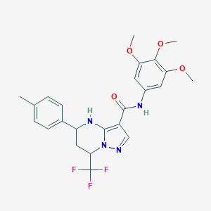molecular formula C24H25F3N4O4 B444080 5-(4-methylphenyl)-7-(trifluoromethyl)-N-(3,4,5-trimethoxyphenyl)-4,5,6,7-tetrahydropyrazolo[1,5-a]pyrimidine-3-carboxamide 