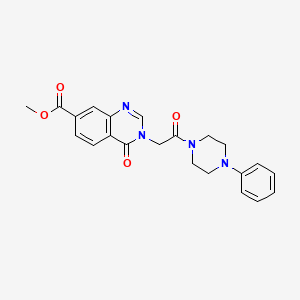 molecular formula C22H22N4O4 B4440824 methyl 4-oxo-3-[2-oxo-2-(4-phenyl-1-piperazinyl)ethyl]-3,4-dihydro-7-quinazolinecarboxylate 