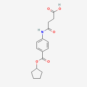molecular formula C16H19NO5 B4440840 4-({4-[(cyclopentyloxy)carbonyl]phenyl}amino)-4-oxobutanoic acid 