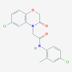 N-(4-chloro-2-methylphenyl)-2-(6-chloro-3-oxo-2,3-dihydro-4H-1,4-benzoxazin-4-yl)acetamide