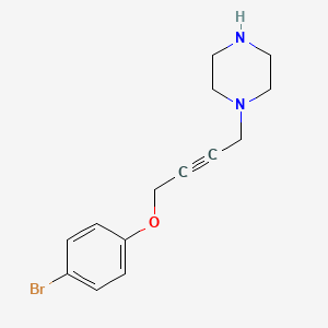 molecular formula C14H17BrN2O B4440870 1-[4-(4-bromophenoxy)-2-butyn-1-yl]piperazine 