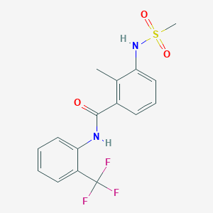 molecular formula C16H15F3N2O3S B4440872 2-methyl-3-[(methylsulfonyl)amino]-N-[2-(trifluoromethyl)phenyl]benzamide 