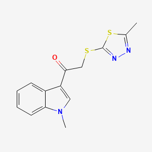 molecular formula C14H13N3OS2 B4440875 1-(1-methyl-1H-indol-3-yl)-2-[(5-methyl-1,3,4-thiadiazol-2-yl)thio]ethanone 