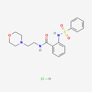 molecular formula C19H24ClN3O4S B4440877 N-(2-morpholin-4-ylethyl)-2-[(phenylsulfonyl)amino]benzamide hydrochloride 