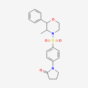 molecular formula C21H24N2O4S B4440878 1-{4-[(3-methyl-2-phenyl-4-morpholinyl)sulfonyl]phenyl}-2-pyrrolidinone 