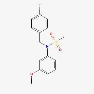 molecular formula C15H16FNO3S B4440901 N-(4-fluorobenzyl)-N-(3-methoxyphenyl)methanesulfonamide 
