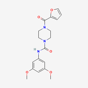 molecular formula C18H21N3O5 B4440920 N-(3,5-dimethoxyphenyl)-4-(2-furoyl)-1-piperazinecarboxamide 