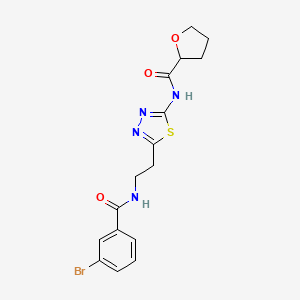 molecular formula C16H17BrN4O3S B4440930 N-(5-{2-[(3-bromobenzoyl)amino]ethyl}-1,3,4-thiadiazol-2-yl)tetrahydro-2-furancarboxamide 