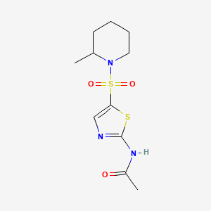 molecular formula C11H17N3O3S2 B4440948 N-{5-[(2-methyl-1-piperidinyl)sulfonyl]-1,3-thiazol-2-yl}acetamide 
