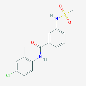 molecular formula C15H15ClN2O3S B4440954 N-(4-chloro-2-methylphenyl)-3-[(methylsulfonyl)amino]benzamide 