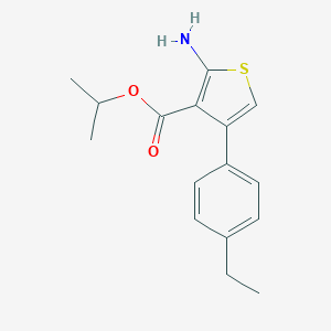 molecular formula C16H19NO2S B444096 2-氨基-4-(4-乙基苯基)噻吩-3-甲酸异丙酯 CAS No. 351157-96-5