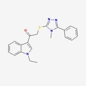 molecular formula C21H20N4OS B4440962 1-(1-ethyl-1H-indol-3-yl)-2-[(4-methyl-5-phenyl-4H-1,2,4-triazol-3-yl)thio]ethanone 