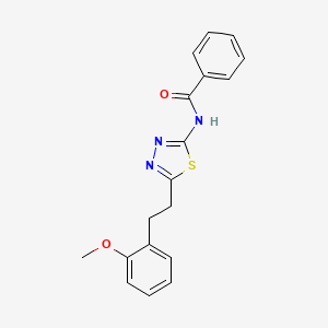 molecular formula C18H17N3O2S B4440981 N-{5-[2-(2-methoxyphenyl)ethyl]-1,3,4-thiadiazol-2-yl}benzamide 