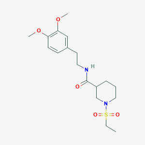 molecular formula C18H28N2O5S B4440987 N-[2-(3,4-dimethoxyphenyl)ethyl]-1-(ethylsulfonyl)-3-piperidinecarboxamide 