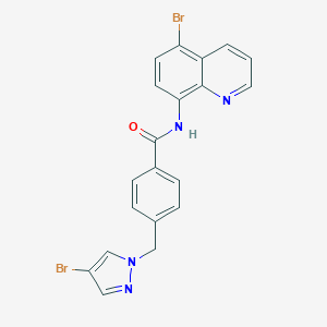 4-[(4-bromo-1H-pyrazol-1-yl)methyl]-N-(5-bromo-8-quinolinyl)benzamide