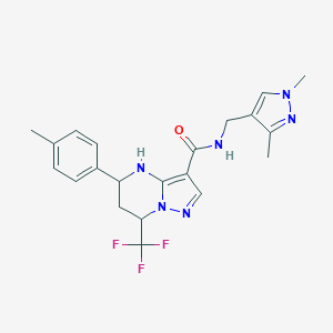 molecular formula C21H23F3N6O B444100 N-[(1,3-dimethyl-1H-pyrazol-4-yl)methyl]-5-(4-methylphenyl)-7-(trifluoromethyl)-4,5,6,7-tetrahydropyrazolo[1,5-a]pyrimidine-3-carboxamide 