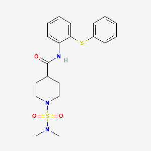 molecular formula C20H25N3O3S2 B4441038 1-[(dimethylamino)sulfonyl]-N-[2-(phenylthio)phenyl]-4-piperidinecarboxamide 