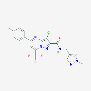 3-chloro-N-[(1,5-dimethyl-1H-pyrazol-4-yl)methyl]-5-(4-methylphenyl)-7-(trifluoromethyl)pyrazolo[1,5-a]pyrimidine-2-carboxamide