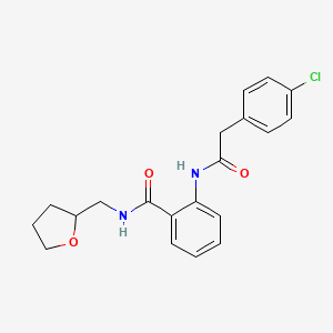 molecular formula C20H21ClN2O3 B4441064 2-{[(4-chlorophenyl)acetyl]amino}-N-(tetrahydro-2-furanylmethyl)benzamide 