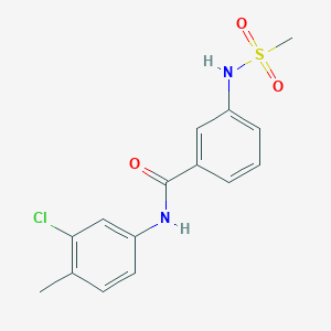 molecular formula C15H15ClN2O3S B4441083 N-(3-chloro-4-methylphenyl)-3-[(methylsulfonyl)amino]benzamide 