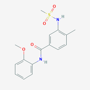 molecular formula C16H18N2O4S B4441109 N-(2-methoxyphenyl)-4-methyl-3-[(methylsulfonyl)amino]benzamide 