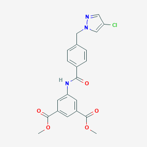 molecular formula C21H18ClN3O5 B444113 dimethyl 5-({4-[(4-chloro-1H-pyrazol-1-yl)methyl]benzoyl}amino)isophthalate 
