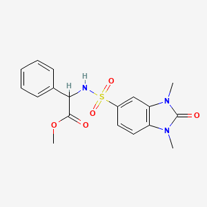 molecular formula C18H19N3O5S B4441143 methyl {[(1,3-dimethyl-2-oxo-2,3-dihydro-1H-benzimidazol-5-yl)sulfonyl]amino}(phenyl)acetate 