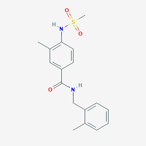 molecular formula C17H20N2O3S B4441166 3-methyl-N-(2-methylbenzyl)-4-[(methylsulfonyl)amino]benzamide 