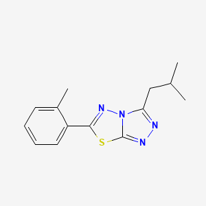 molecular formula C14H16N4S B4441168 3-isobutyl-6-(2-methylphenyl)[1,2,4]triazolo[3,4-b][1,3,4]thiadiazole 