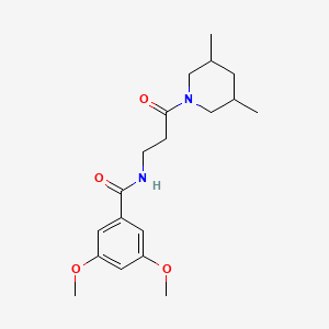 molecular formula C19H28N2O4 B4441175 N-[3-(3,5-dimethyl-1-piperidinyl)-3-oxopropyl]-3,5-dimethoxybenzamide 