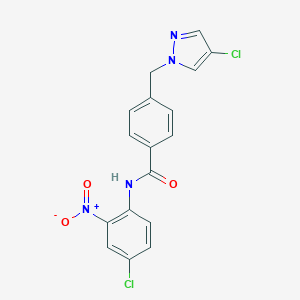 molecular formula C17H12Cl2N4O3 B444119 N-(4-chloro-2-nitrophenyl)-4-[(4-chloropyrazol-1-yl)methyl]benzamide CAS No. 489450-76-2