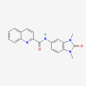 molecular formula C19H16N4O2 B4441209 N-(1,3-dimethyl-2-oxo-2,3-dihydro-1H-benzimidazol-5-yl)-2-quinolinecarboxamide 