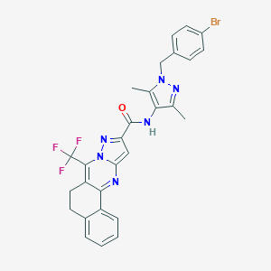 N-[1-(4-bromobenzyl)-3,5-dimethyl-1H-pyrazol-4-yl]-7-(trifluoromethyl)-5,6-dihydrobenzo[h]pyrazolo[5,1-b]quinazoline-10-carboxamide