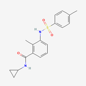 molecular formula C18H20N2O3S B4441250 N-cyclopropyl-2-methyl-3-{[(4-methylphenyl)sulfonyl]amino}benzamide 