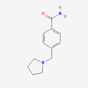 molecular formula C12H16N2O B4441267 4-(1-pyrrolidinylmethyl)benzamide 